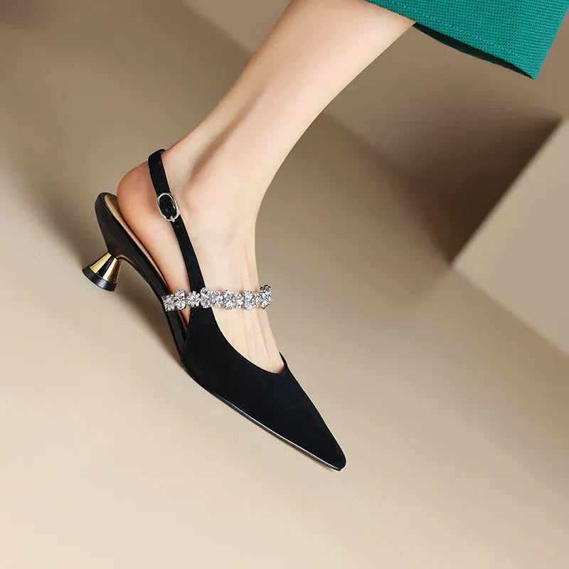 ZAHRA | RHINESTONE SLINGBACK HEELS