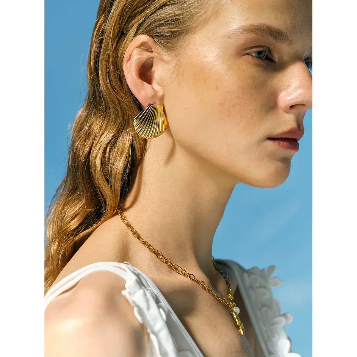 Hazel | Seashell Studs