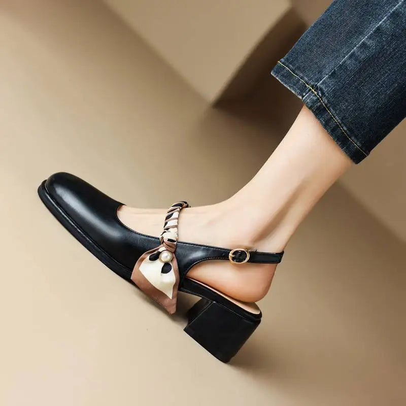 GIAVANNA | PEARL STRAP SLINGBACK HEELS