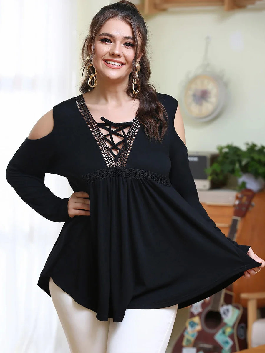 Oversized cold shoulder T-Shirt for Summer 2025