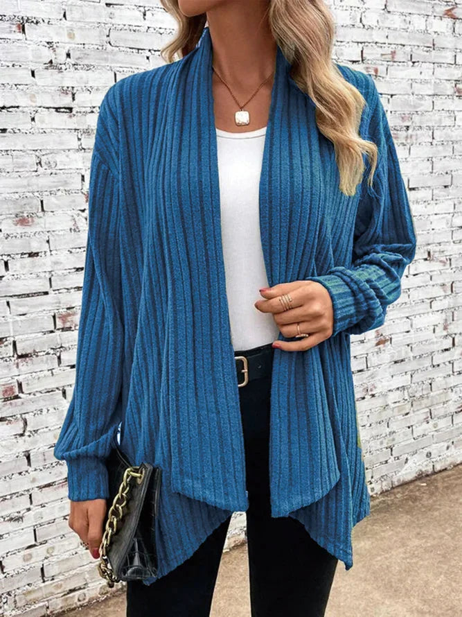 EMMELINE | DRAPED STRIPE CARDIGAN
