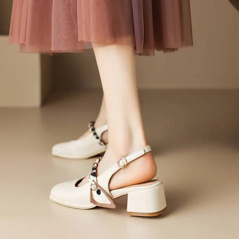 GIAVANNA | PEARL STRAP SLINGBACK HEELS