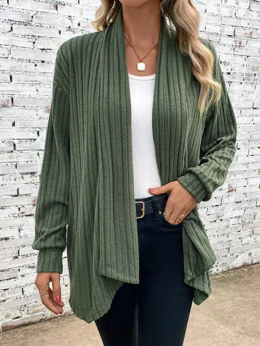 EMMELINE | DRAPED STRIPE CARDIGAN