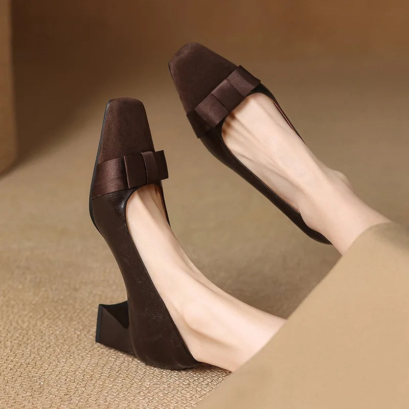 TATUM | BOW DETAIL BLOCK HEELS