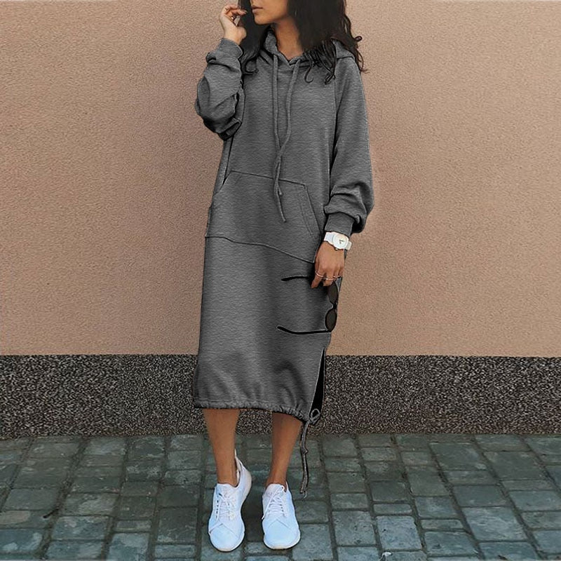 Nita - Long dress with hood