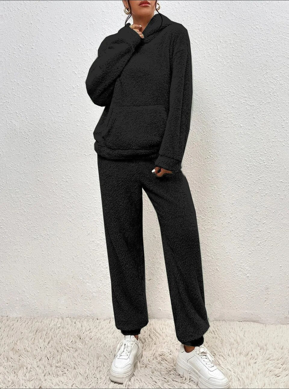 Ultra-Comfortable Teddy House Suit with Hoodie - Lana