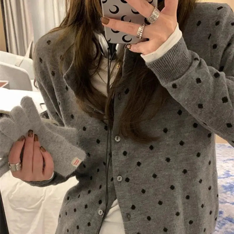 KESTREL | POLKA-DOT KNIT CARDIGAN