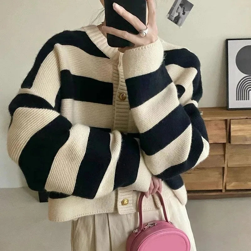 AZELLE | BOLD STRIPE CARDIGAN