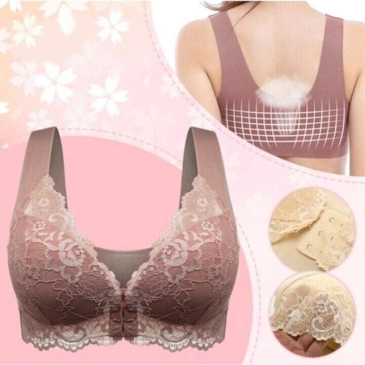 Seamless Lace-Front Closure Sports Bra – Mireya