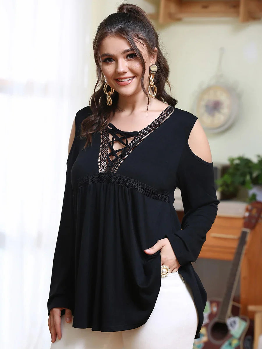 Oversized cold shoulder T-Shirt for Summer 2025