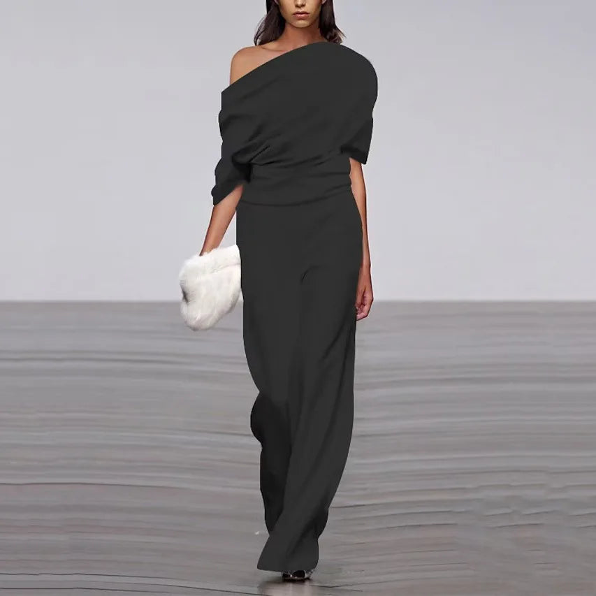 Narissa - New elegant spring jumpsuit with one-line neckline