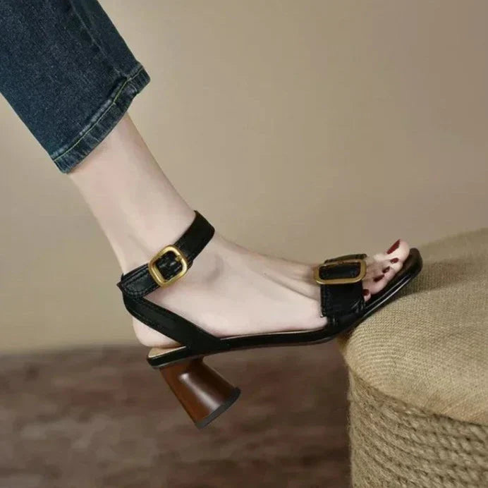 PALOMA | BUCKLE STRAP BLOCK SANDALS