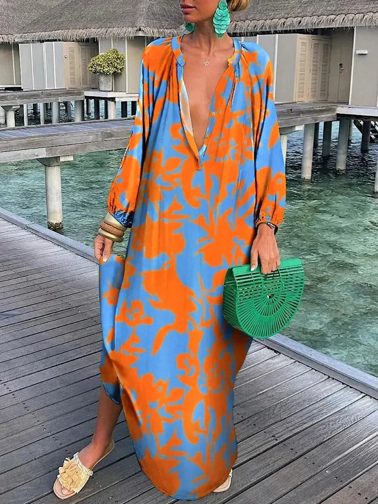Georgette - Bohemian Long Sleeve Maxi Dress