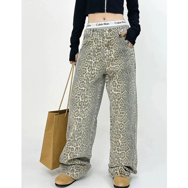Gilda - Retro Leopard Print Trousers
