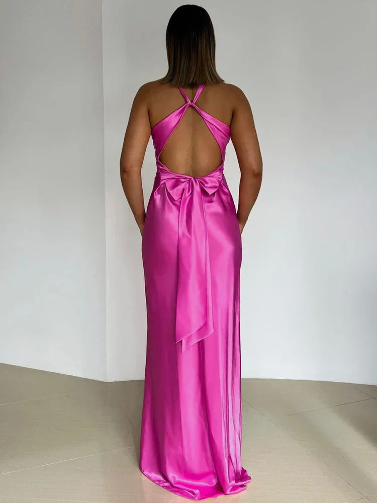 Sleeveless Women's Maxi Dress with Deep V-Neck for Summer