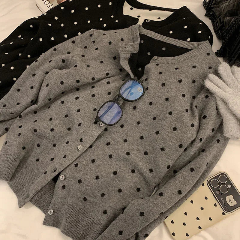 KESTREL | POLKA-DOT KNIT CARDIGAN