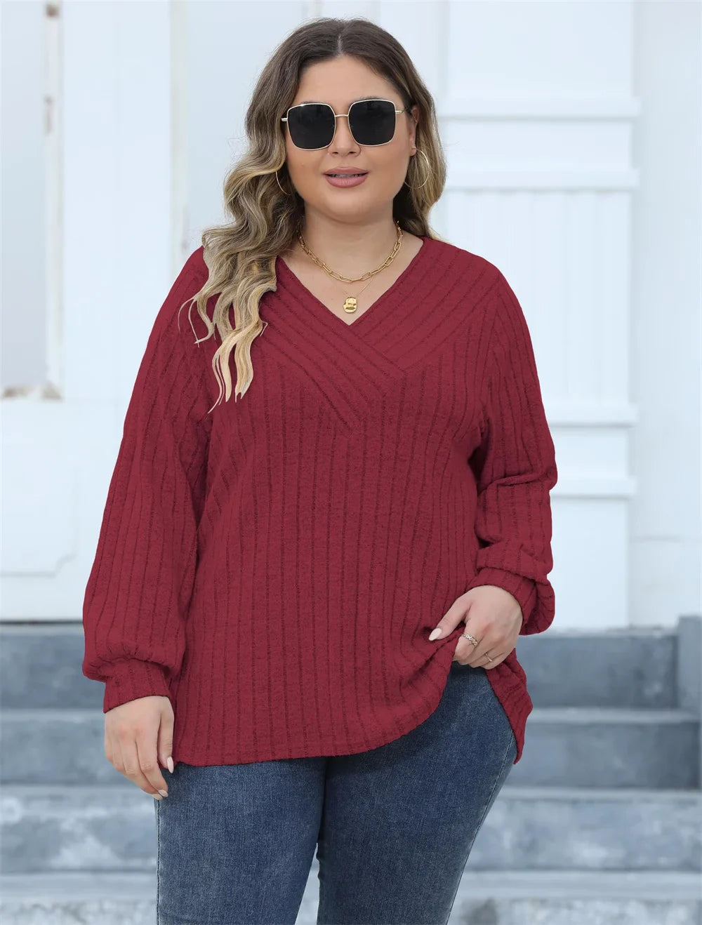 Long Sleeve Ripped T-Shirt Top in Plus Size for Summer 2025