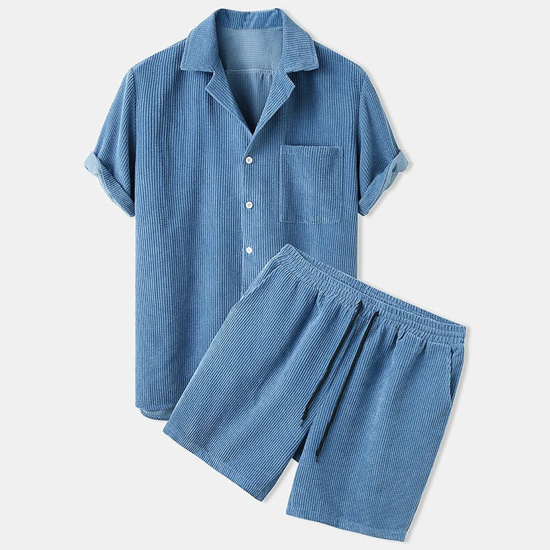 Ribbed Summer Clothing Set for Men Effortless Style and Comfort for Warm Days