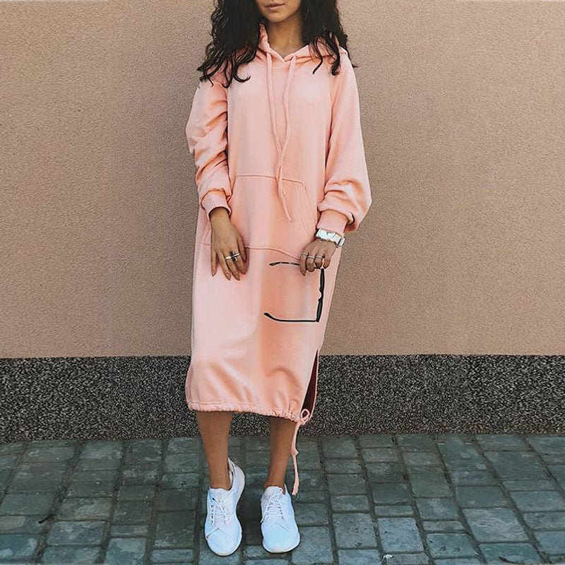 Nita - Long dress with hood