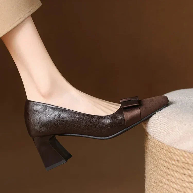 TATUM | BOW DETAIL BLOCK HEELS