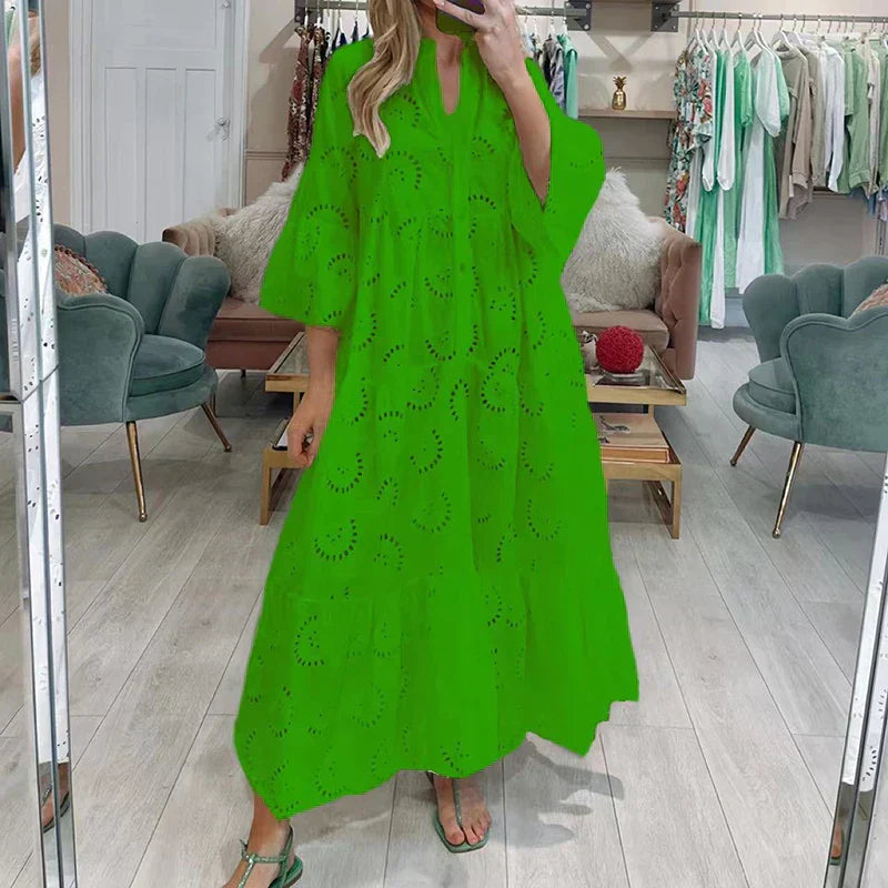 Cristina | Women's lace hollow - trumpet sleeve blouse