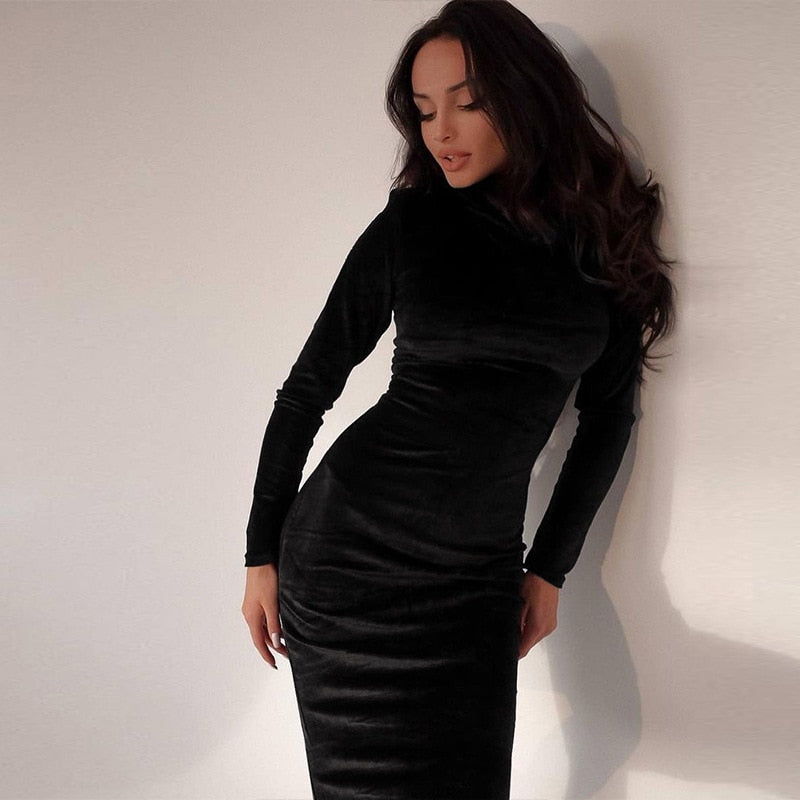 Velvet maxi dress