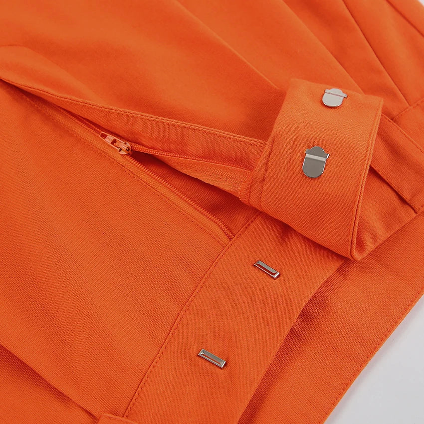 Evelien | Orange linen women's trousers