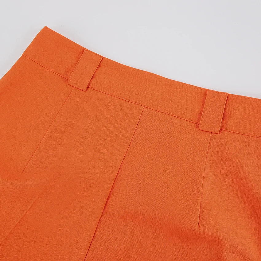 Evelien | Orange linen women's trousers