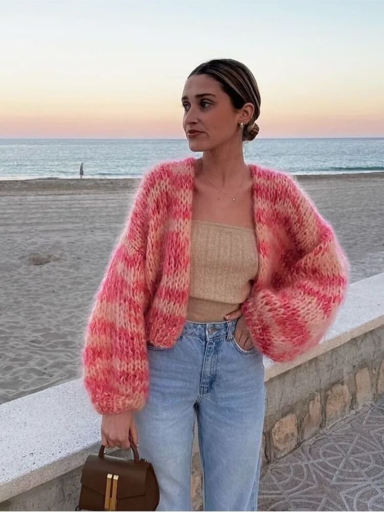 Bridget - Striped open sweater
