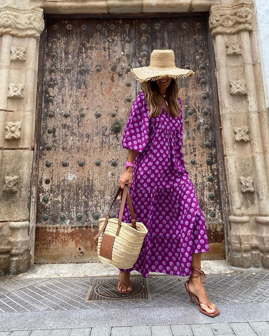 Women's Boho Dress – Breezy Floral Dress with Wide Fit and 3/4 Sleeves