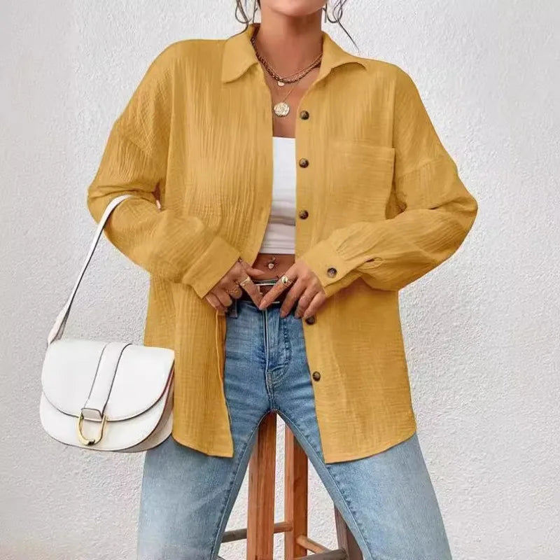 Ivona | - Women's casual long sleeve turn-down collar blouse