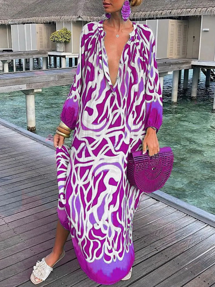 Georgette - Bohemian Long Sleeve Maxi Dress