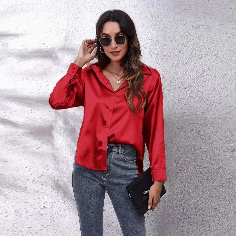 Livia | Women's elegant silk - long sleeve blouse