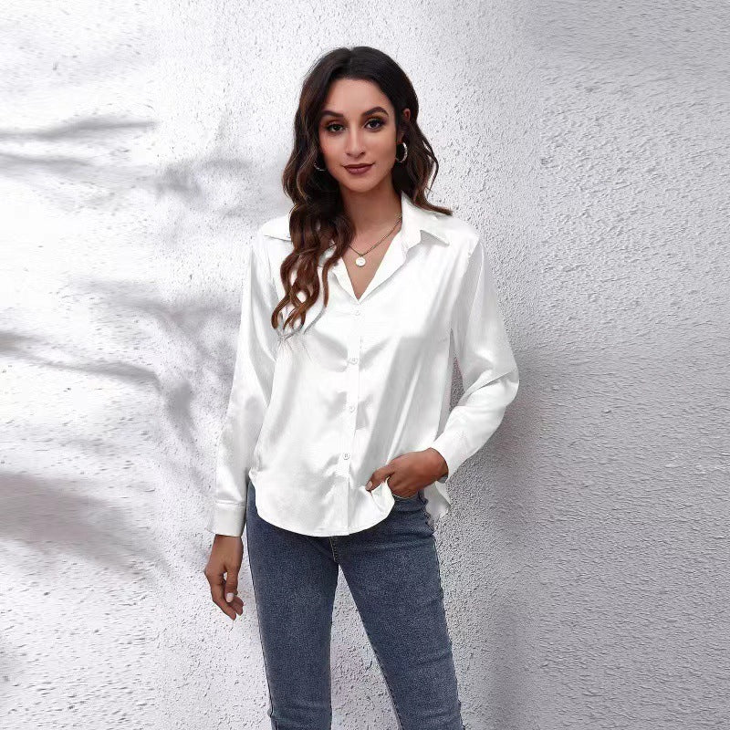 Livia | Women's elegant silk - long sleeve blouse