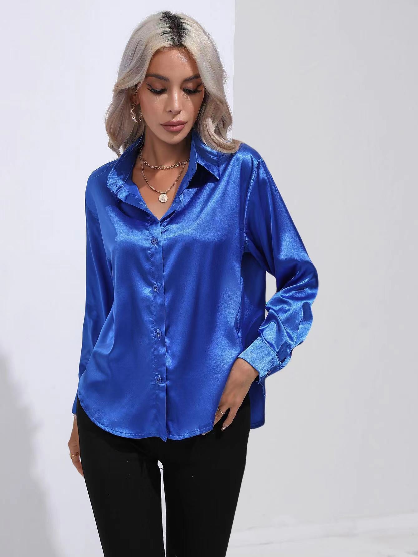 Livia | Women's elegant silk - long sleeve blouse