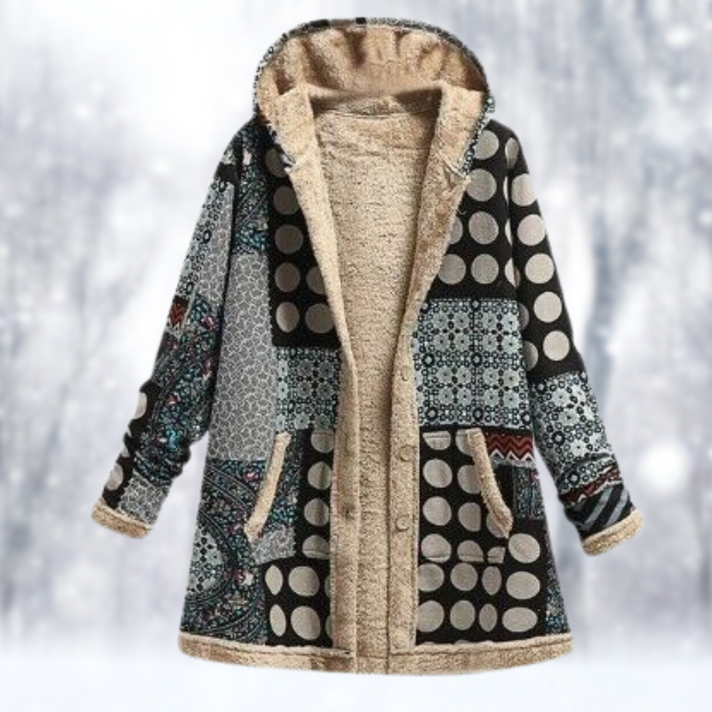 Lydia - Long fleece jacket with hood