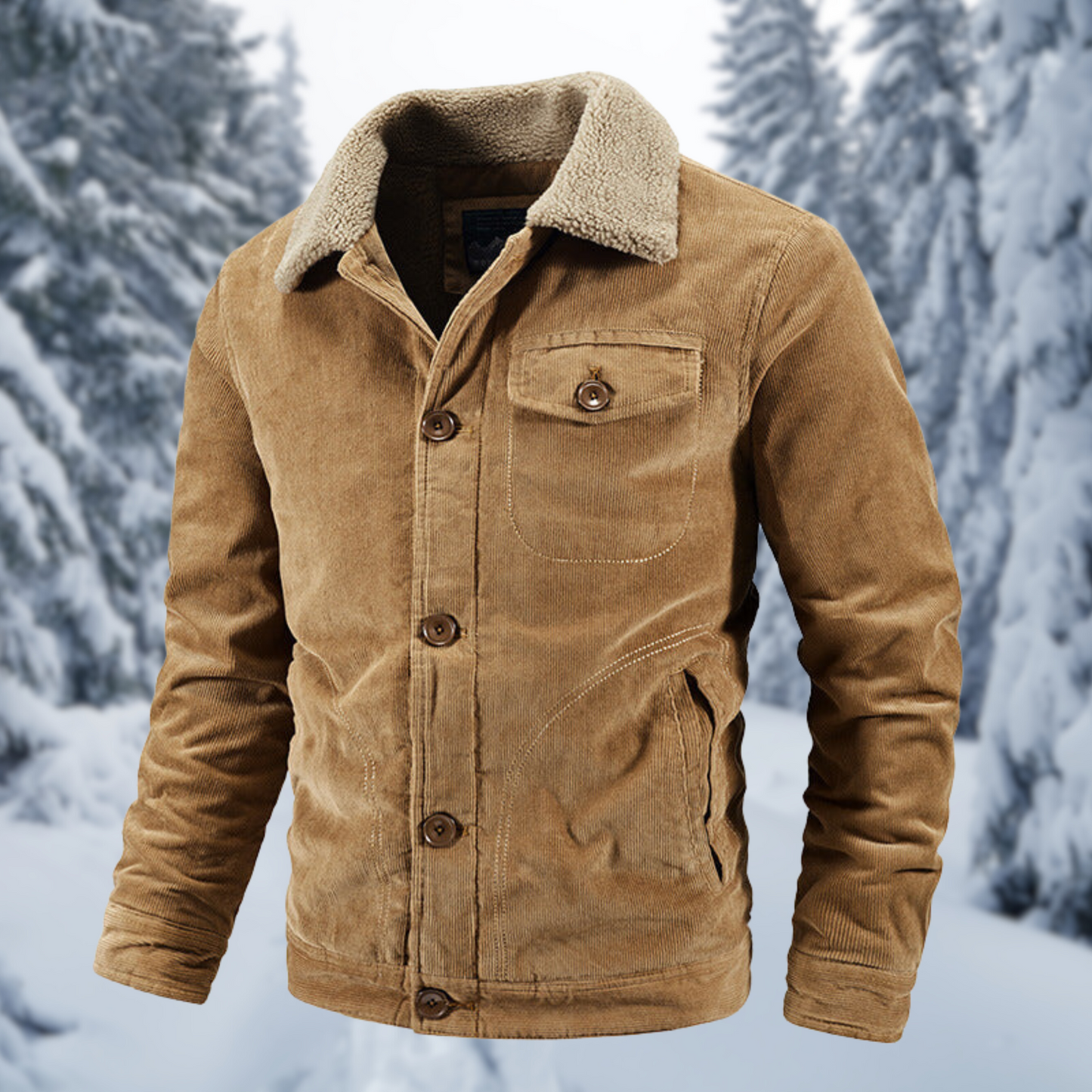 Frank - Winter coat with fur collar military style