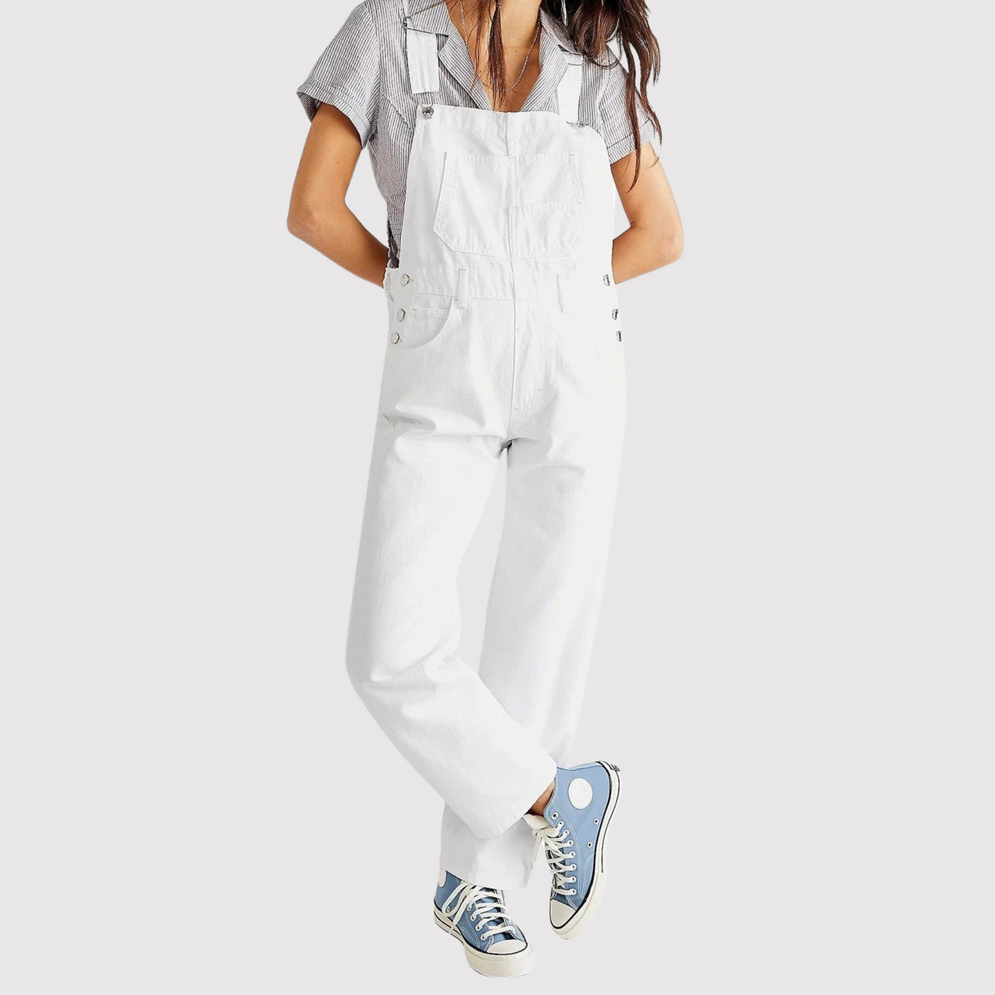 Constance - Wide Leg Pants, Denim Overalls