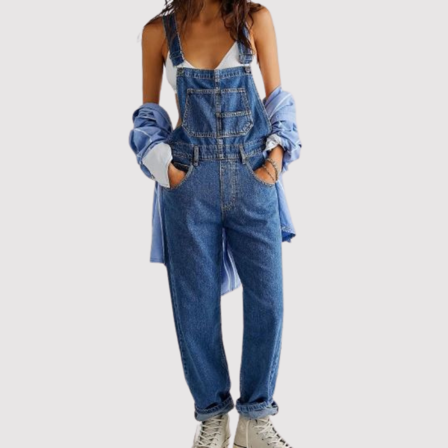 Constance - Wide Leg Pants, Denim Overalls