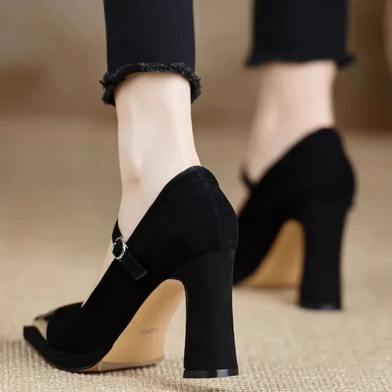 LANDRY | METALLIC TOE HEELS