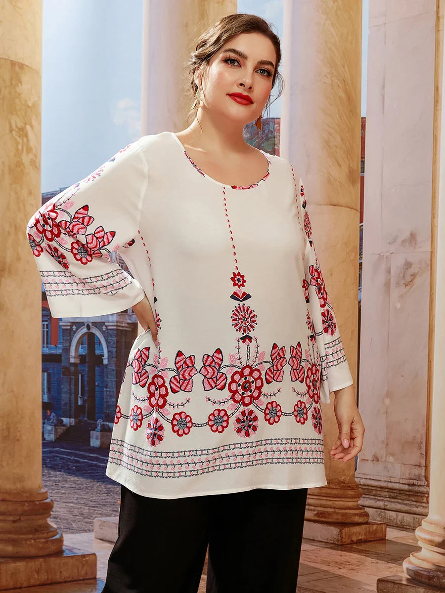 Patterned Plus Size Tunic Top for Summer 2025