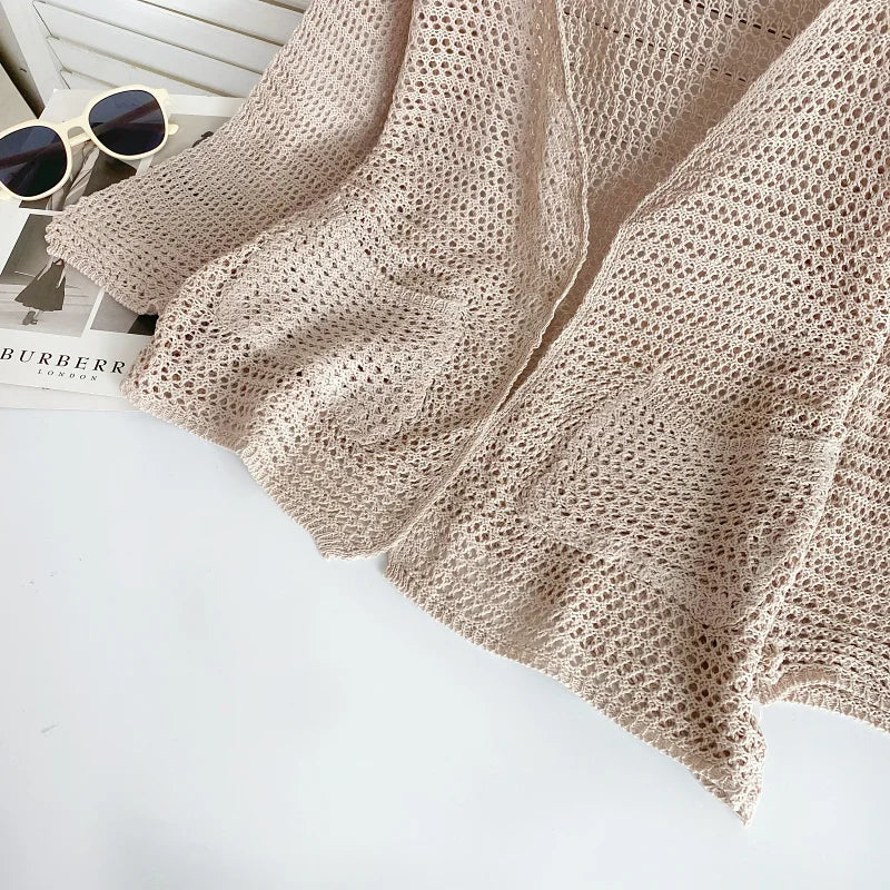 RILYN | OPENWEAVE V-NECK CARDIGAN