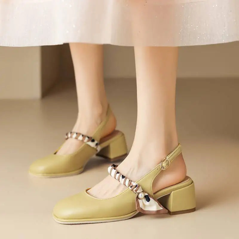 GIAVANNA | PEARL STRAP SLINGBACK HEELS