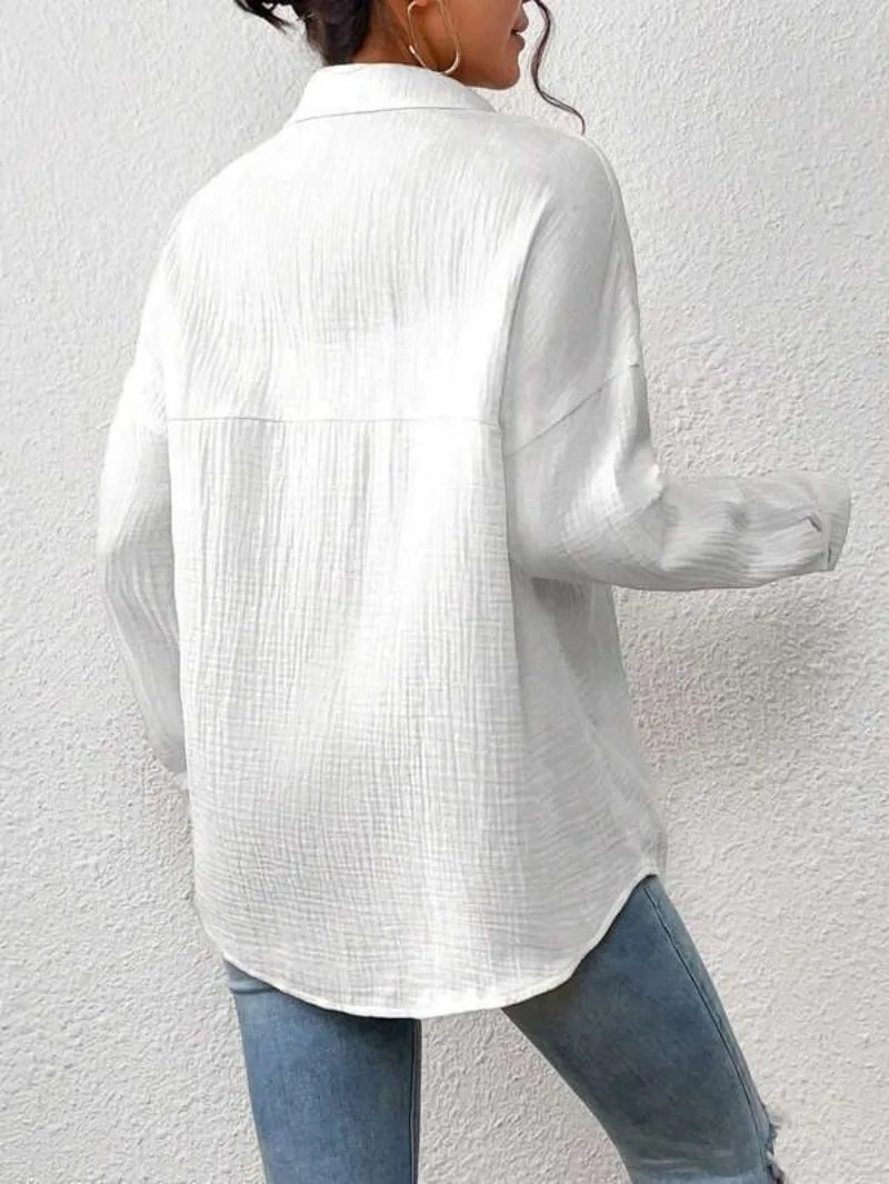 Ivona | - Women's casual long sleeve turn-down collar blouse
