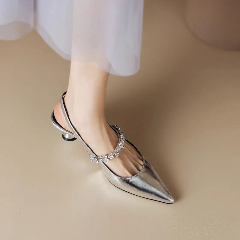 ZAHRA | RHINESTONE SLINGBACK HEELS