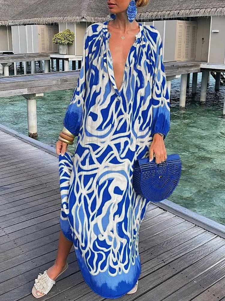 Georgette - Bohemian Long Sleeve Maxi Dress