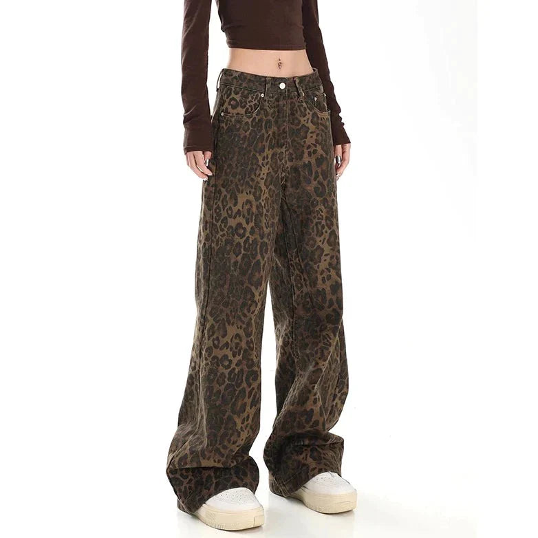 Gilda - Retro Leopard Print Trousers