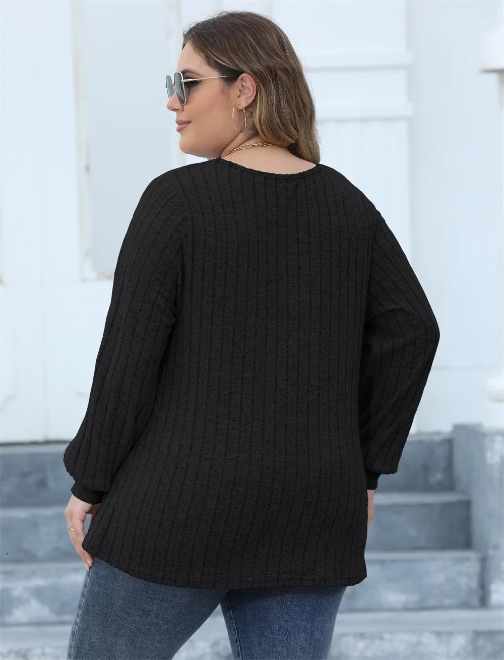 Long Sleeve Ripped T-Shirt Top in Plus Size for Summer 2025