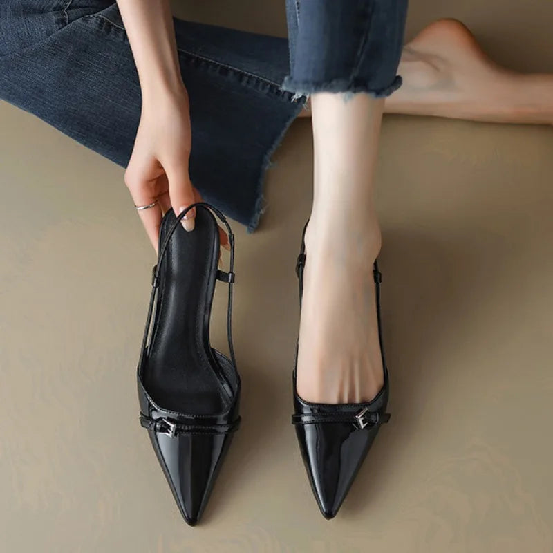 EVALYN | SLINGBACK PATENT HEELS