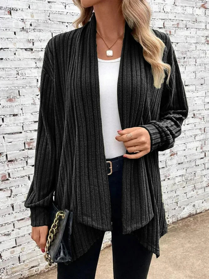 EMMELINE | DRAPED STRIPE CARDIGAN